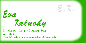 eva kalnoky business card